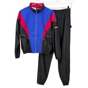 Vintage Saucony Black and Blue Tracksuit with Red Accents